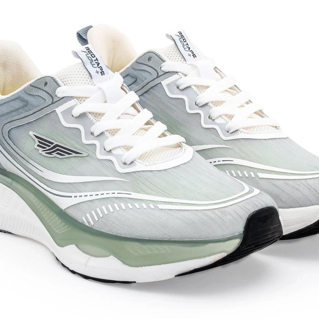 Athleisure Sports Shoes for Men in White and Green | Low-Cut Shoes. — photo 7
