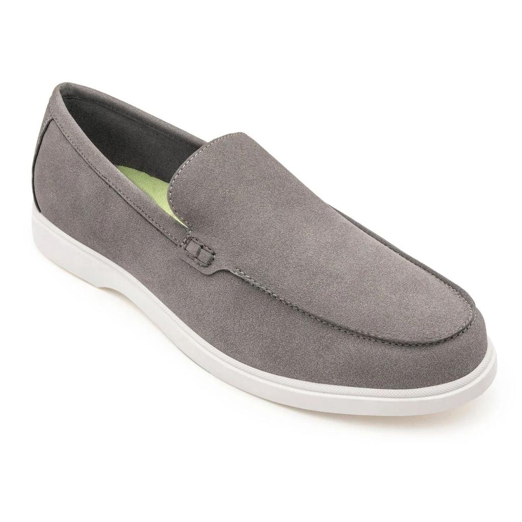 Vegan Loafer Shoes for Men in Grey| Low-Cut Formal Dress Shoes. — 6 / Grey