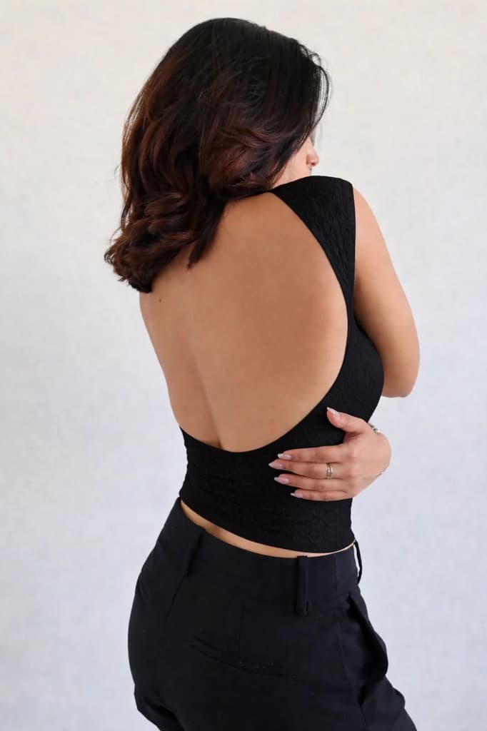 Deep Back Honey Texture Top — photo 2