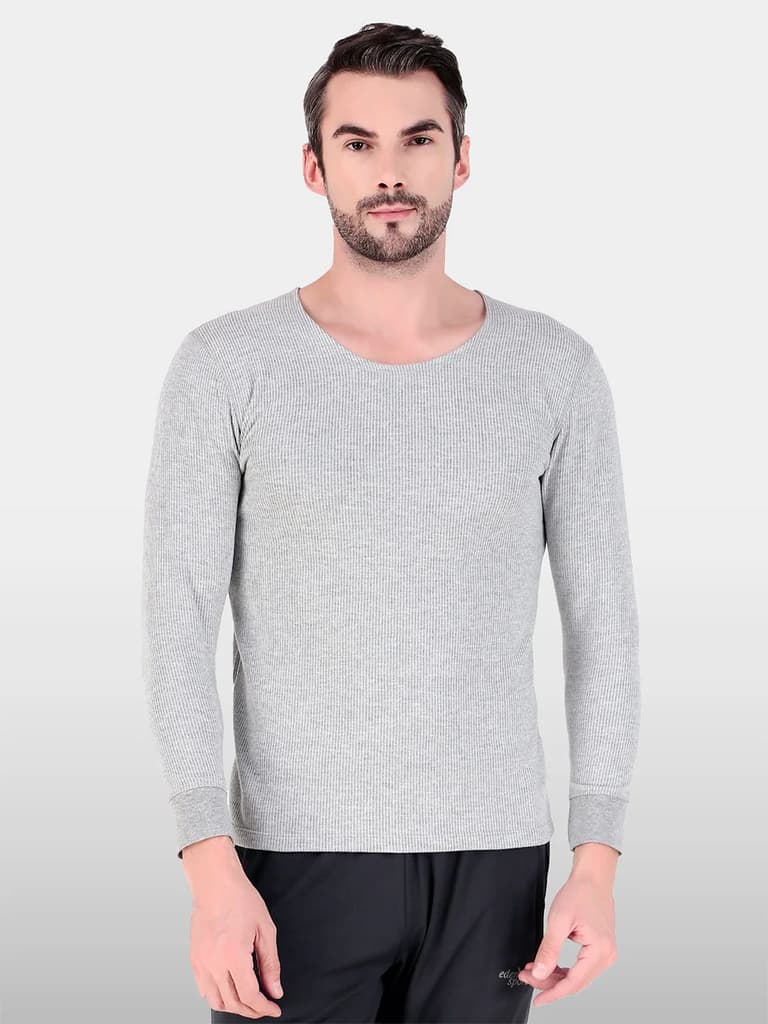 BlazeTech Thermal Vest Full Sleeves | Light Grey — Light Grey / S
