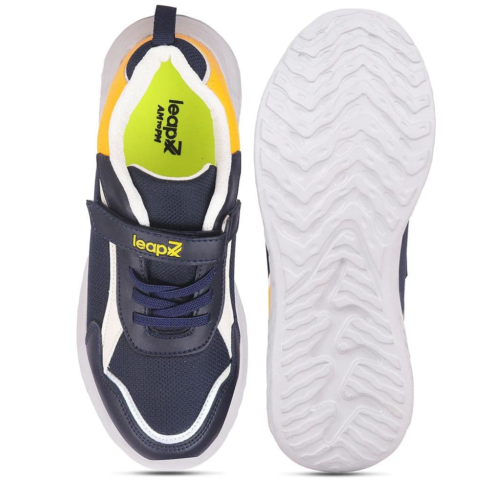 LEAP7X Navy Blue Sports Non Lacing Walking Shoes for Kids HINKS-15E by Liberty — photo 6