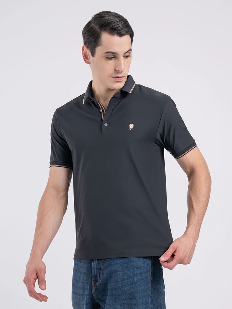 Jacquard Collar Polo T-shirt for Men | Premium Comfort | Sharp Look — photo 2