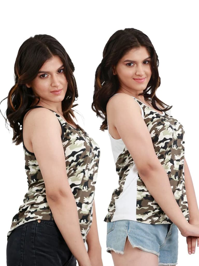 Camouflage Printed Bamboo Tank Top For Women (Pack of 2) — photo 2