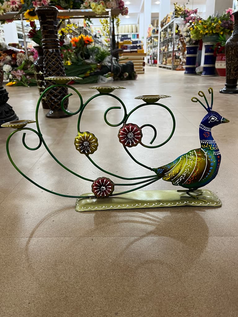 Green and Yellow Vase with Flowers | Vase | Glass | Green and Yellow