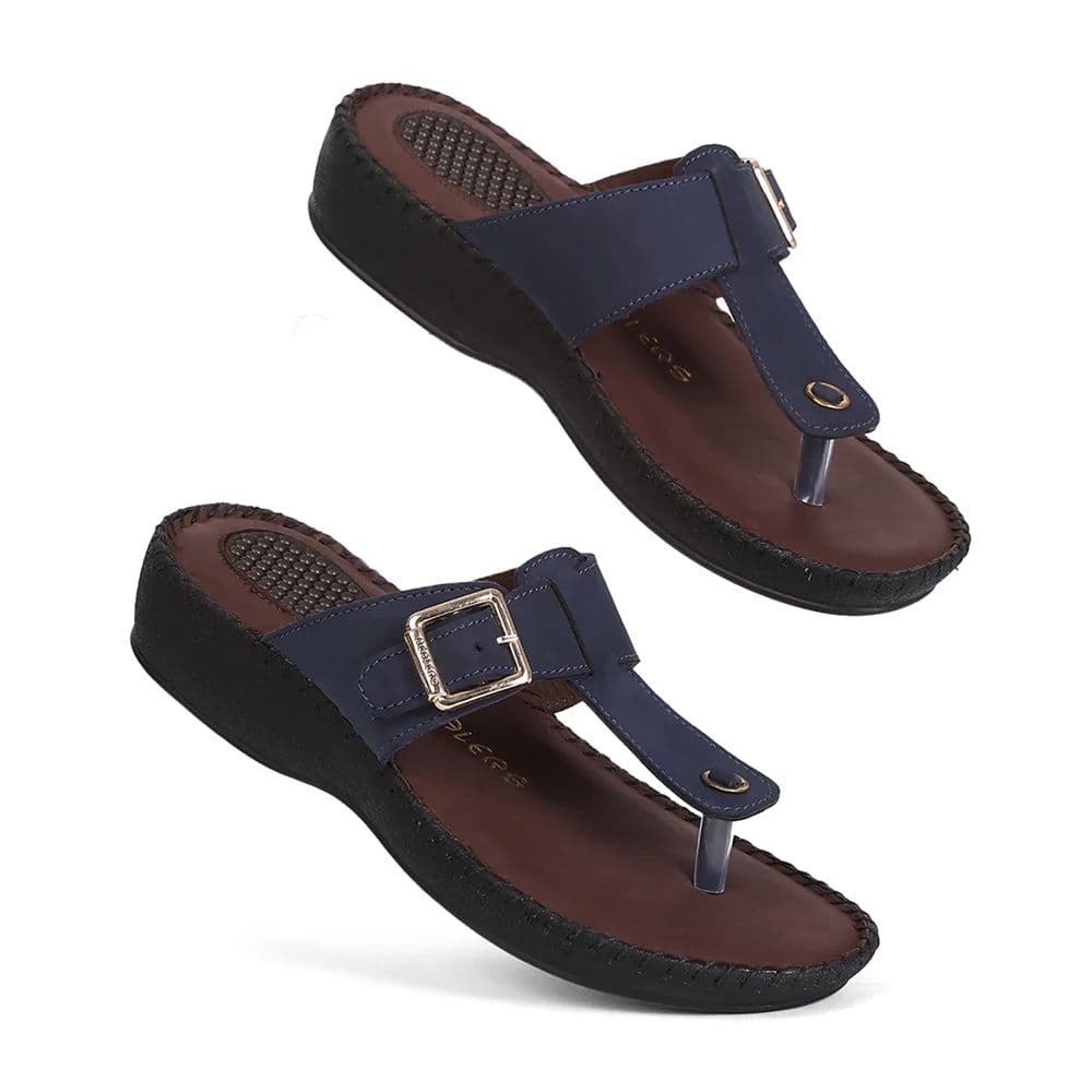 Healers MDG-6 Women's Navy Blue Casual Slippers - EVERYDAY COMFORT with Premium Nubuck Upper — photo 7