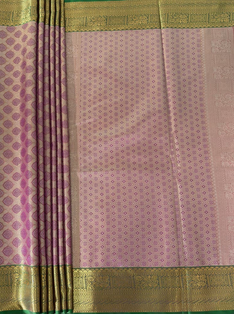 MIMOSA Women's Woven Design Kanjivaram Style Art Silk Saree with Blouse Piece - Magenta (SA00002734MJFREE) — photo 7