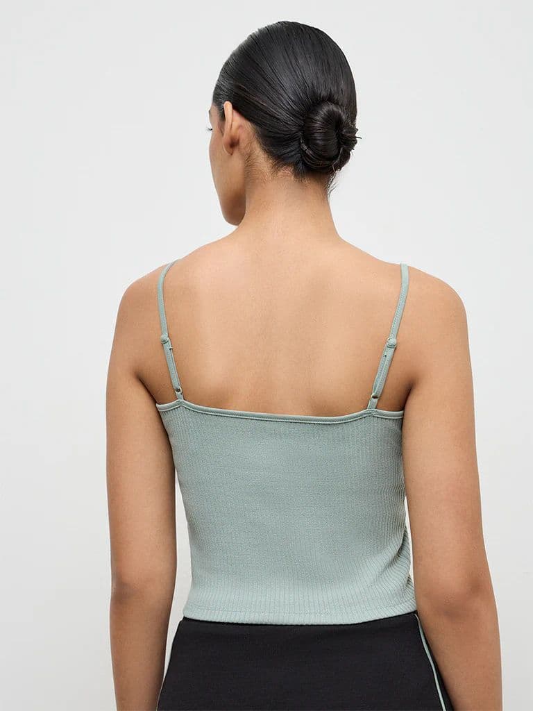 Nuoflexx Sage Green Ribbed Top — photo 4