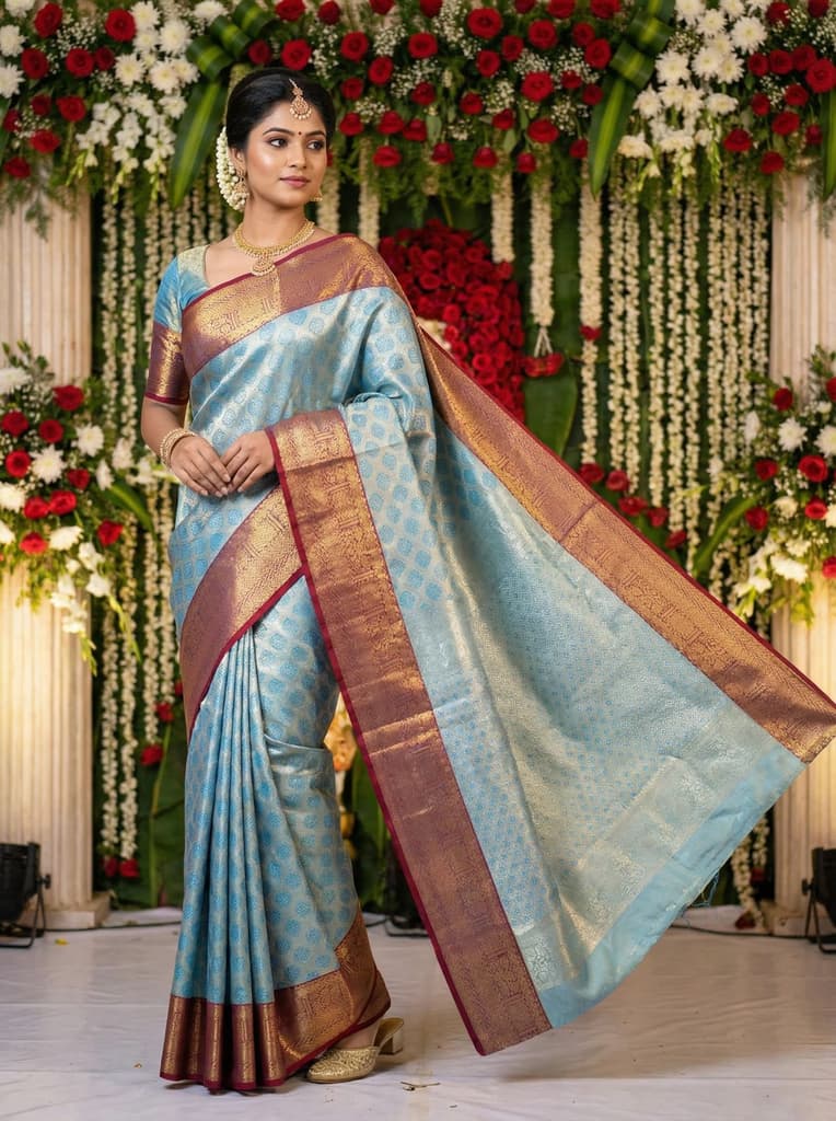 MIMOSA Women's Woven Design Kanjivaram Style Art Silk Saree with Blouse Piece - Ananda (SA00002734ANFREE) — photo 3