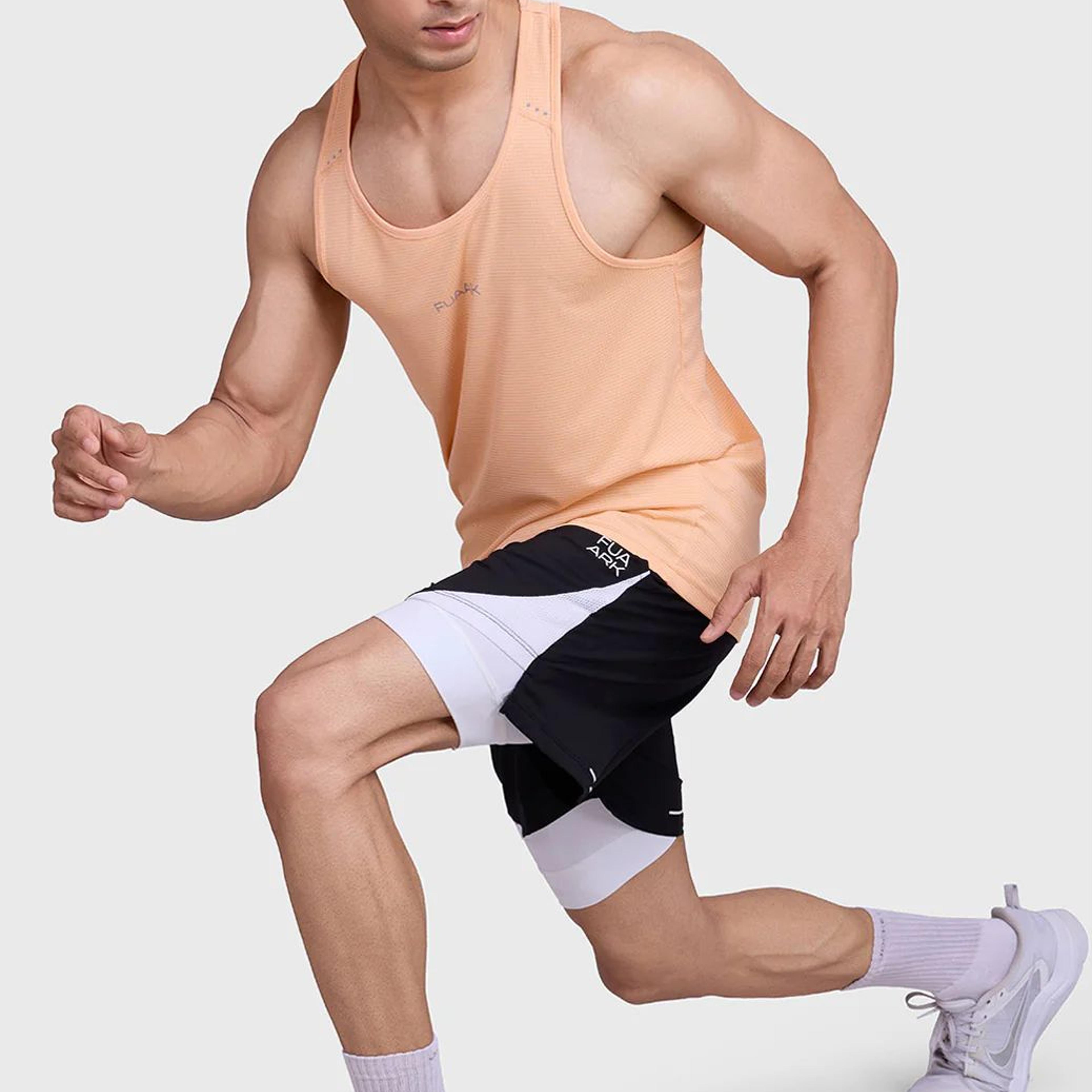 Checks Running Tank Peach