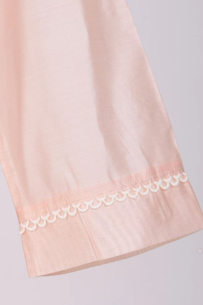 Peach Yarn Dyed Chikankari Embroidered Straight Kurta — photo 7