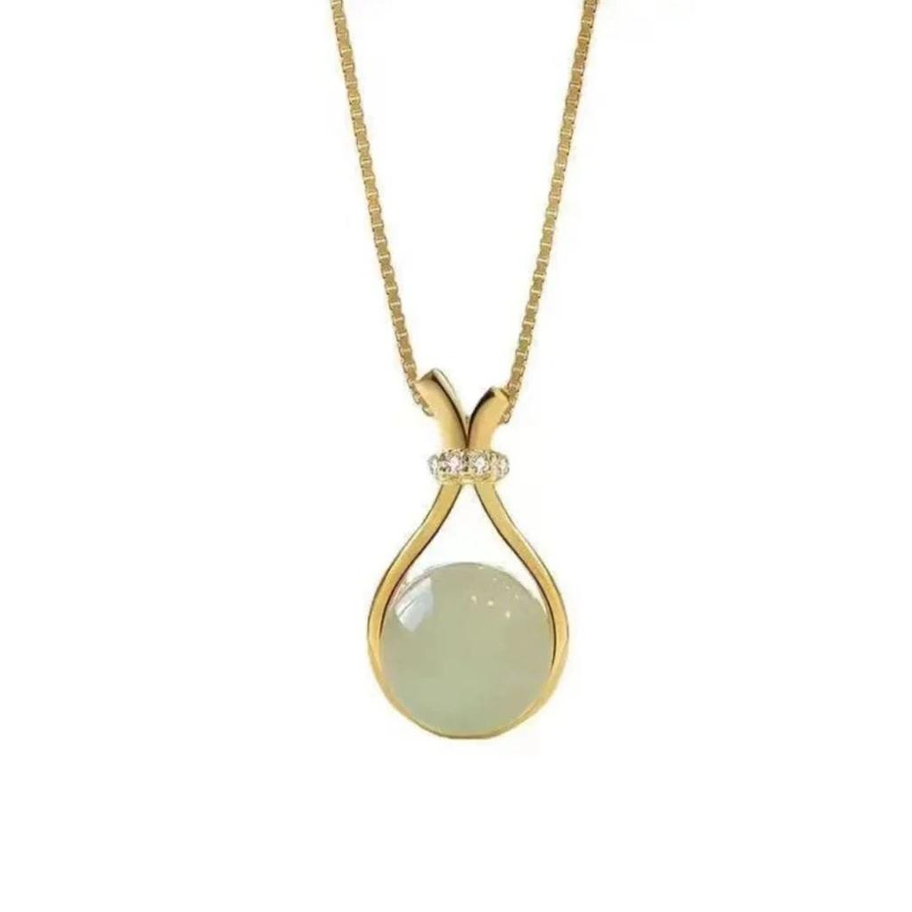 Elegant Teardrop Pendant Necklace – Jade Color Charm — photo 3