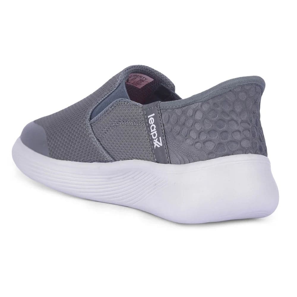 Leap7x Dark Grey Sports Non Lacing Walking Shoes For Men EZZAR-1 By Liberty — photo 6