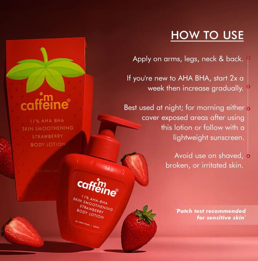 11% AHA BHA Strawberry Body Lotion for Skin Smoothening