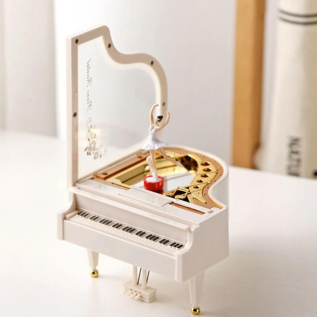 Twirling Notes Ballerina Music Box - Grand Piano Style Musical Gift