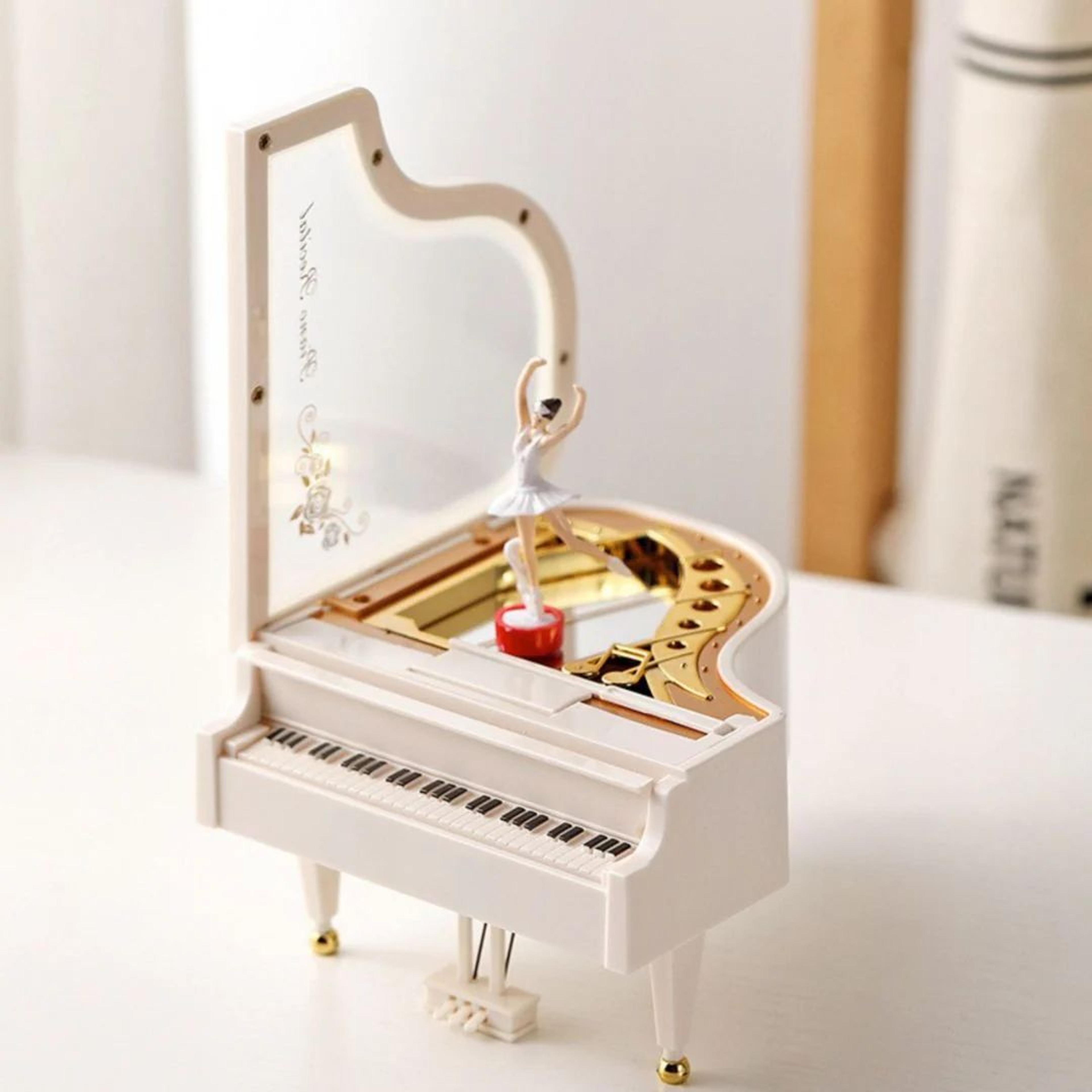 Twirling Notes Ballerina Music Box - Grand Piano Style Musical Gift
