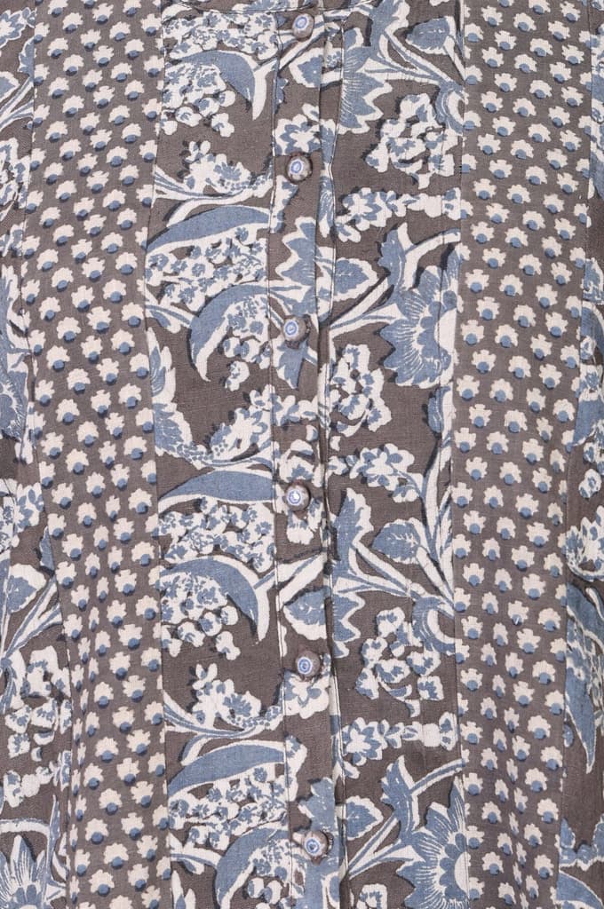 Grey Floral Rayon Straight Top — photo 2