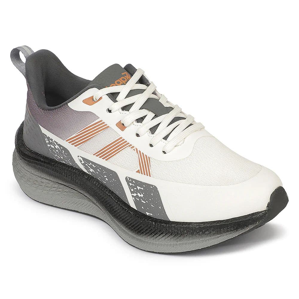 Leap7X ZLP-XM-20 Beige Sports Lacing Running Shoes for Men By Liberty — 6/40 / Beige