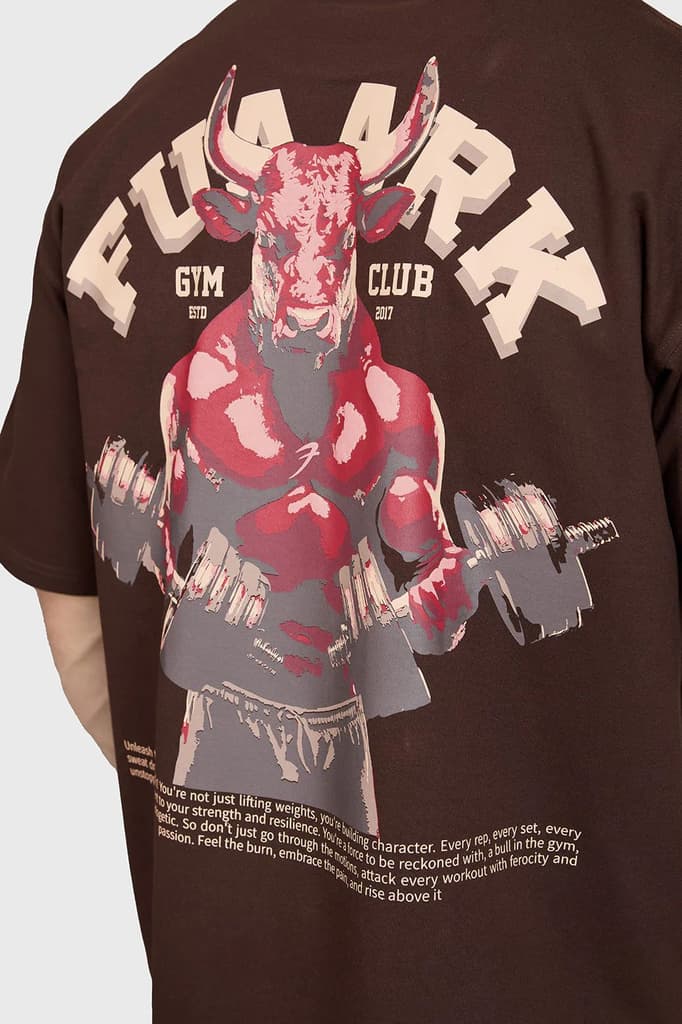 Bull Oversized T-shirt Coffee — photo 3
