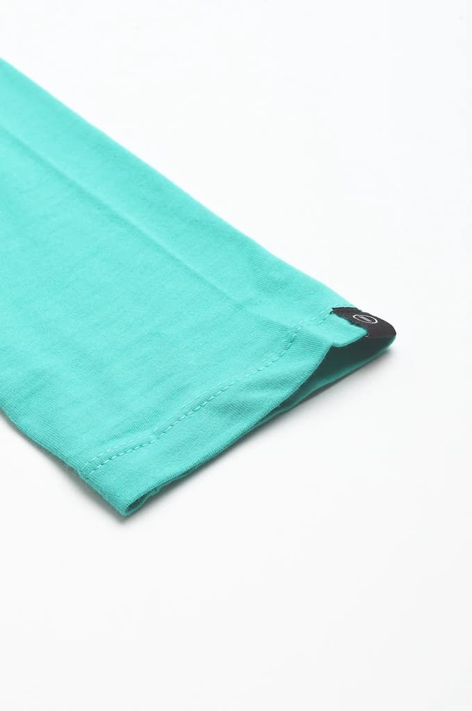 Light Blue Solid Skinny Fit Cotton Churidar With Elasticated Waistband — photo 8
