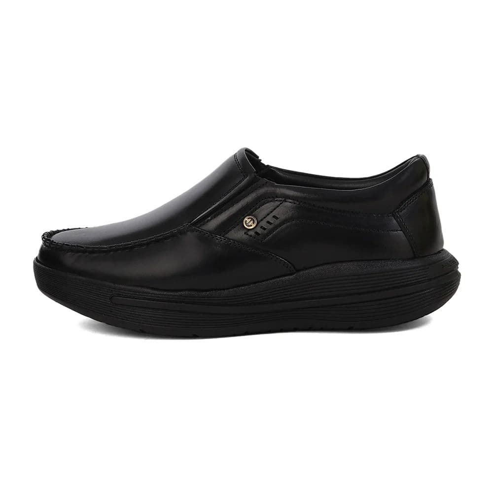 Healers LER-2 Men's Black Leather Formal Shoes with GEL INSOLE & Elastic Comfort — photo 5