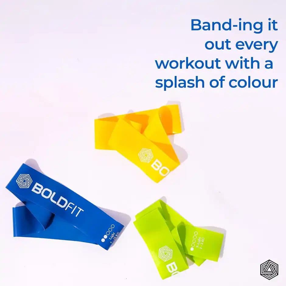 Boldfit Resistance Bands Mini Loop Hip Band Toning Exercise Band Latex Thera Set Of 3 Light — photo 2