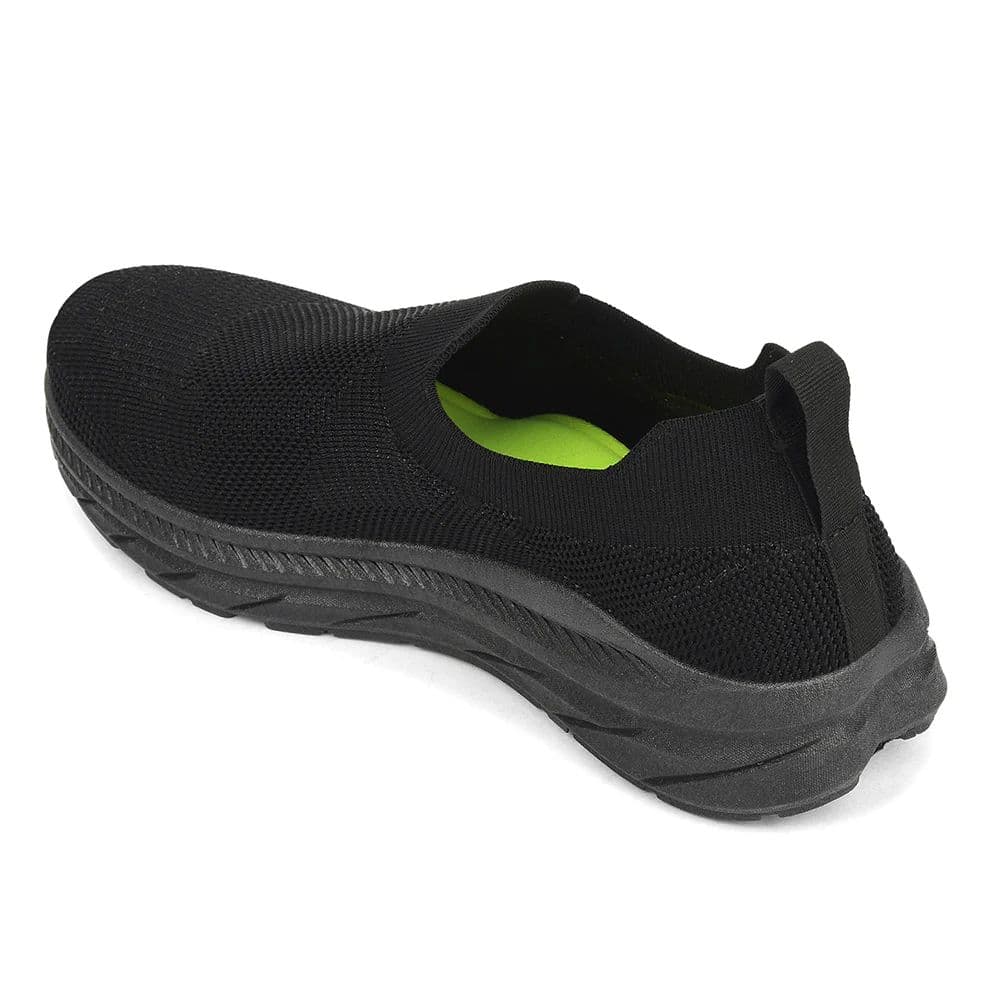 Force 10 Black Sports Non Lacing Walking Shoes For Men MATCHER-7E By Liberty — photo 4