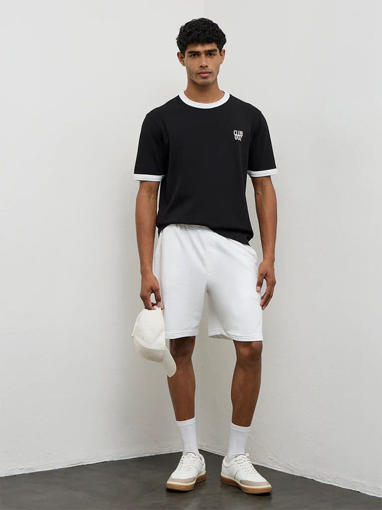 Nuoflexx Black Text-Printed Relaxed-Fit Cotton-Blend T-Shirt — photo 2