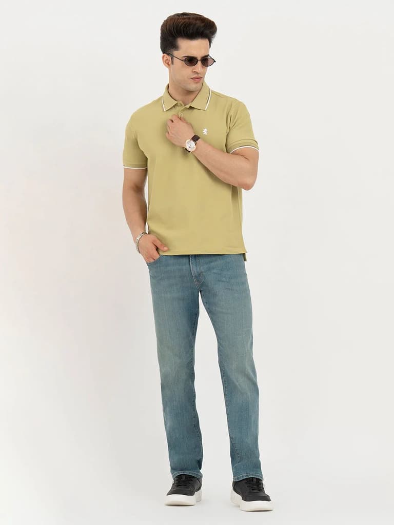 Polo T Shirts for Men in Olive Yellow | Classic Polo T Shirts — photo 4