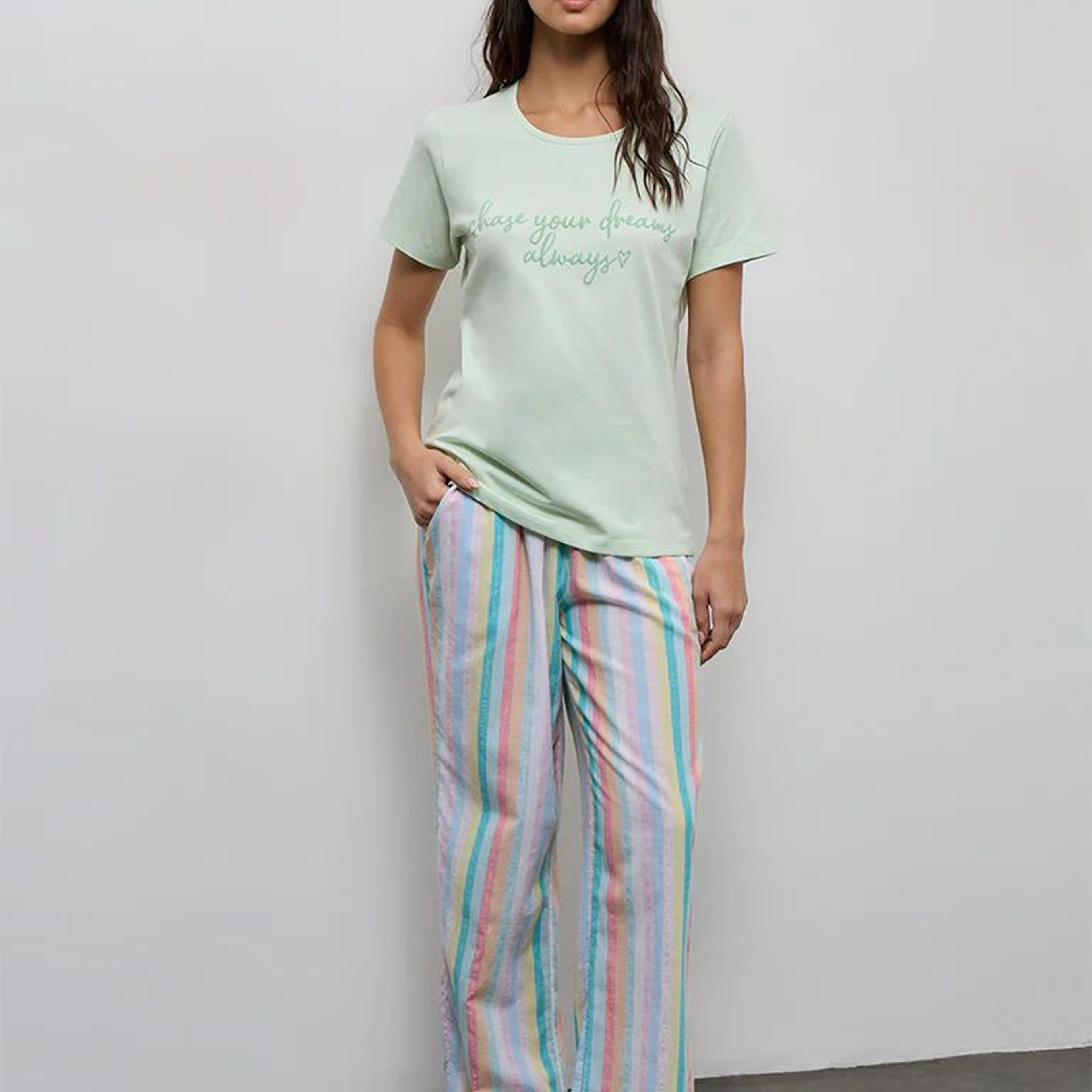 Wunderlove Mint Text Design Cotton T-Shirt