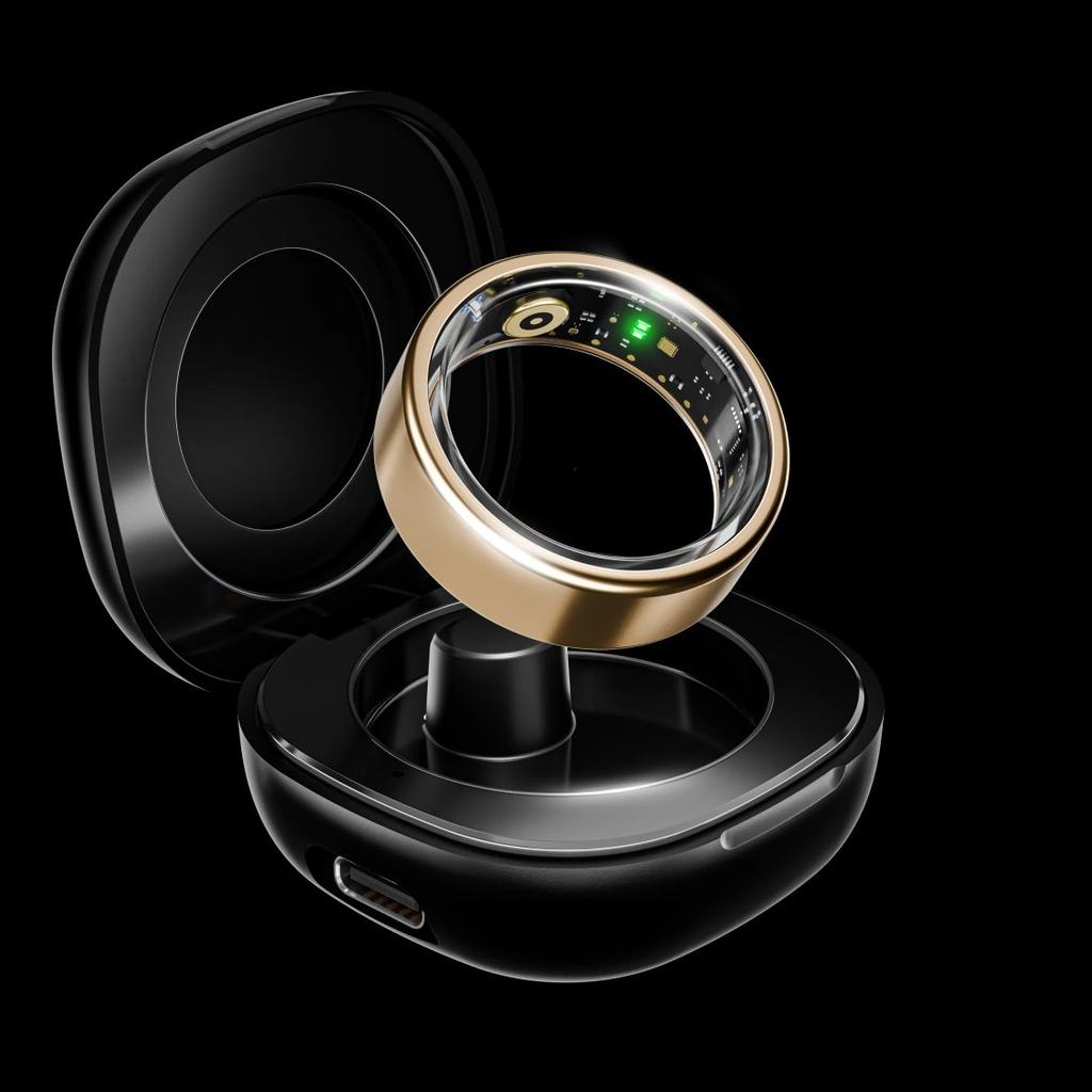 boAt Smart Ring Active | Smart Ring with Stainless Steel Design, 90% Lighter, Health Monitoring, Magnetic Charging Case HME