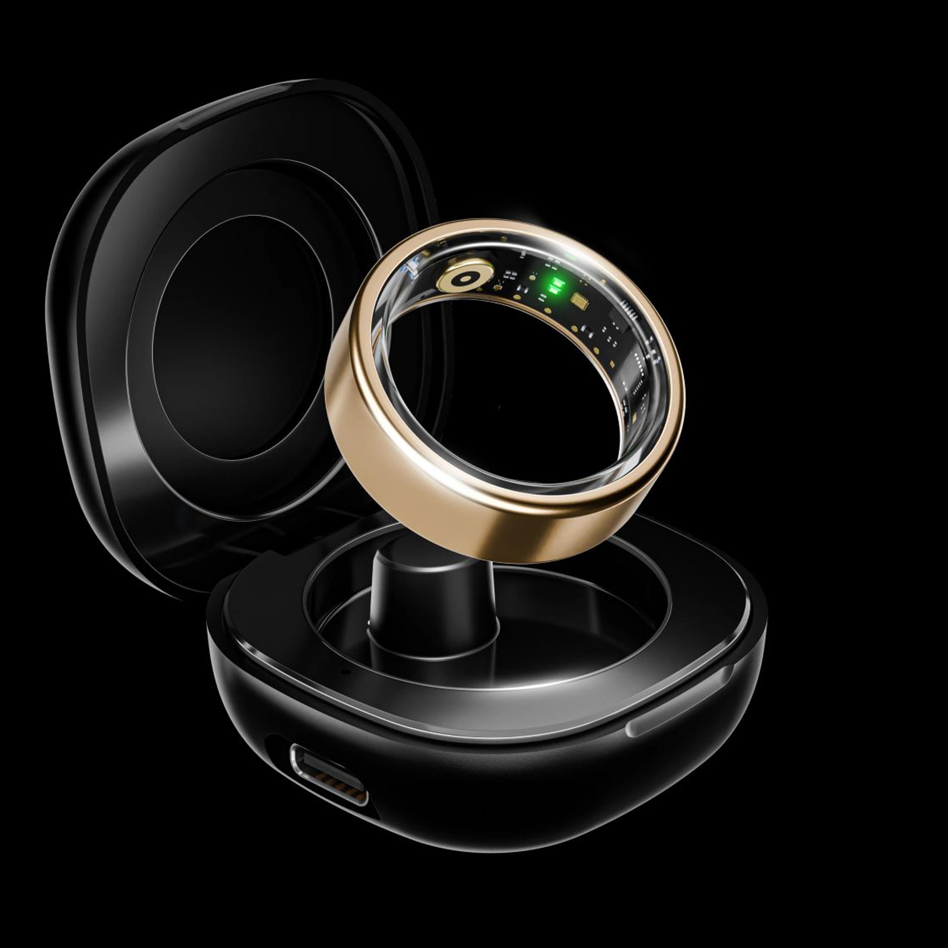 boAt Smart Ring Active | Smart Ring with Stainless Steel Design, 90% Lighter, Health Monitoring, Magnetic Charging Case HME
