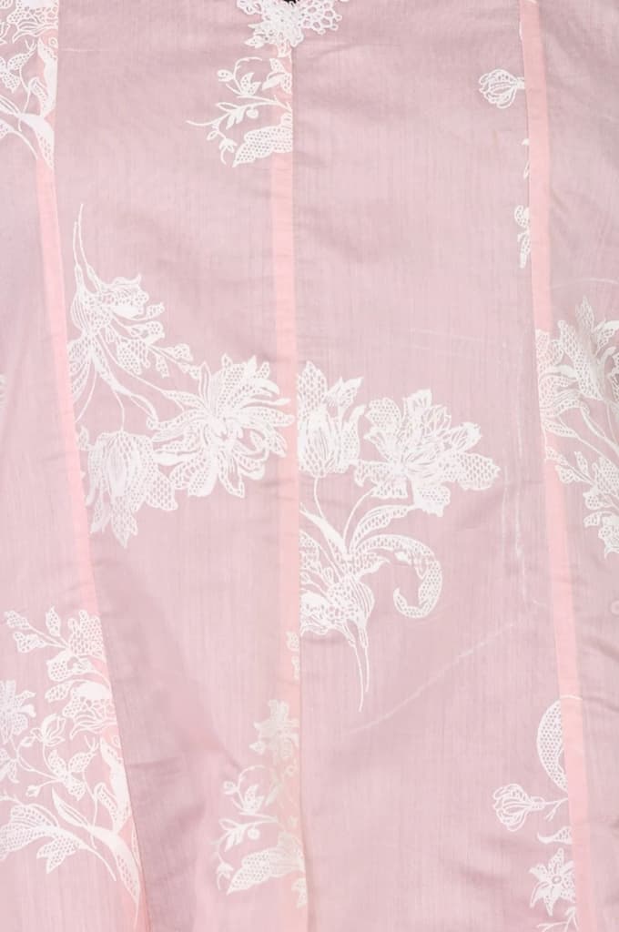 Pink Embroidered Floral Printed Chanderi Straight Kurta with Straight Pants Set — photo 2