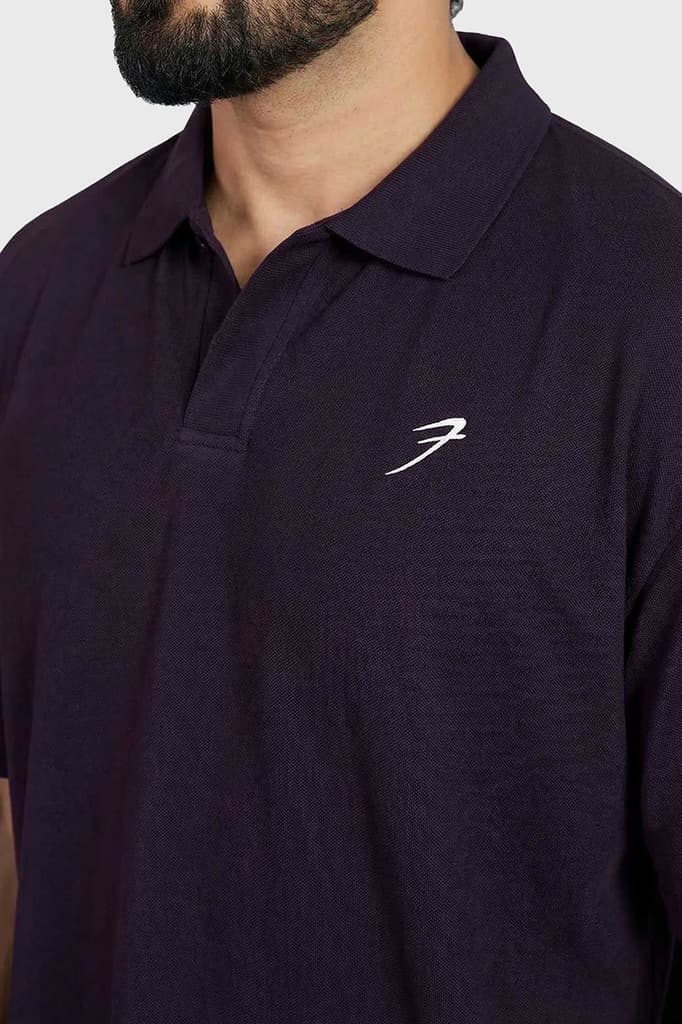 Noir Oversized Polo T-shirt Plum — photo 3