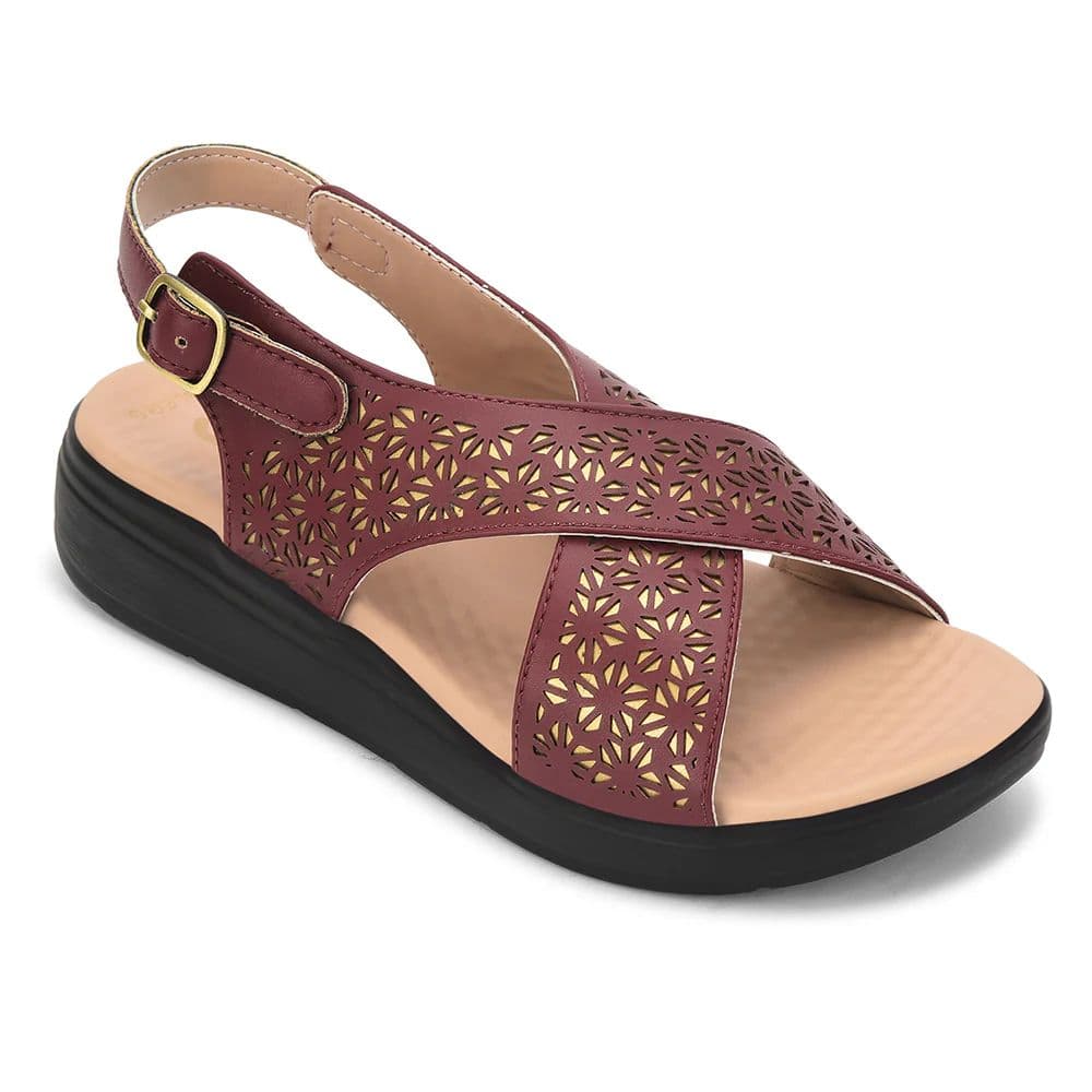 Healers Cherry Casual Sandal For Women ZUBIE-7E By Liberty — 3/36 / Cherry