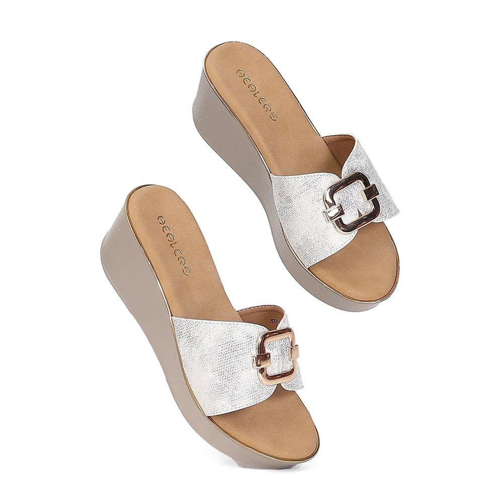 Healers STY-111 Women's Silver Casual Wedge Heeled Sandals - PARTY EDIT Special — photo 7