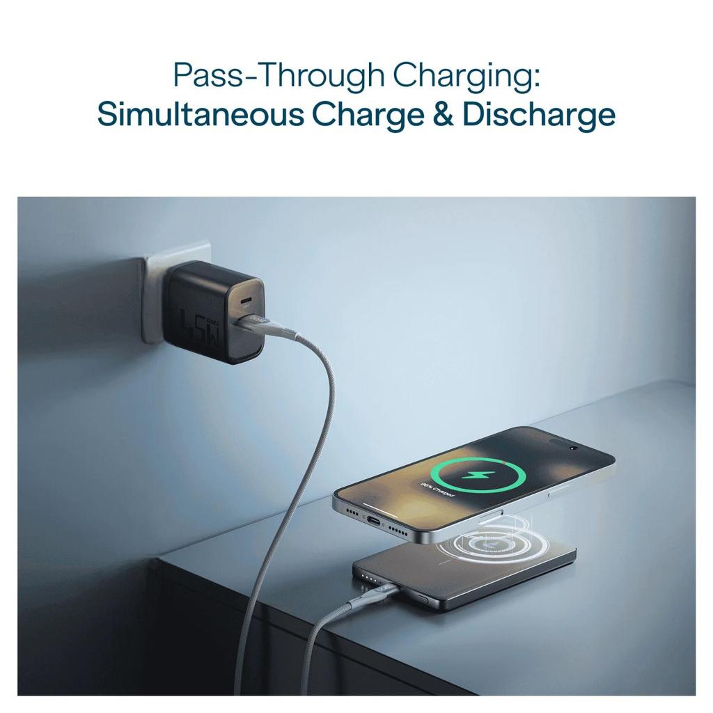 boAt Energyshroom Magnacharge Air | 4800mAh Ultra-Slim Magnetic Wireless Power Bank with 15W Wireless Charging