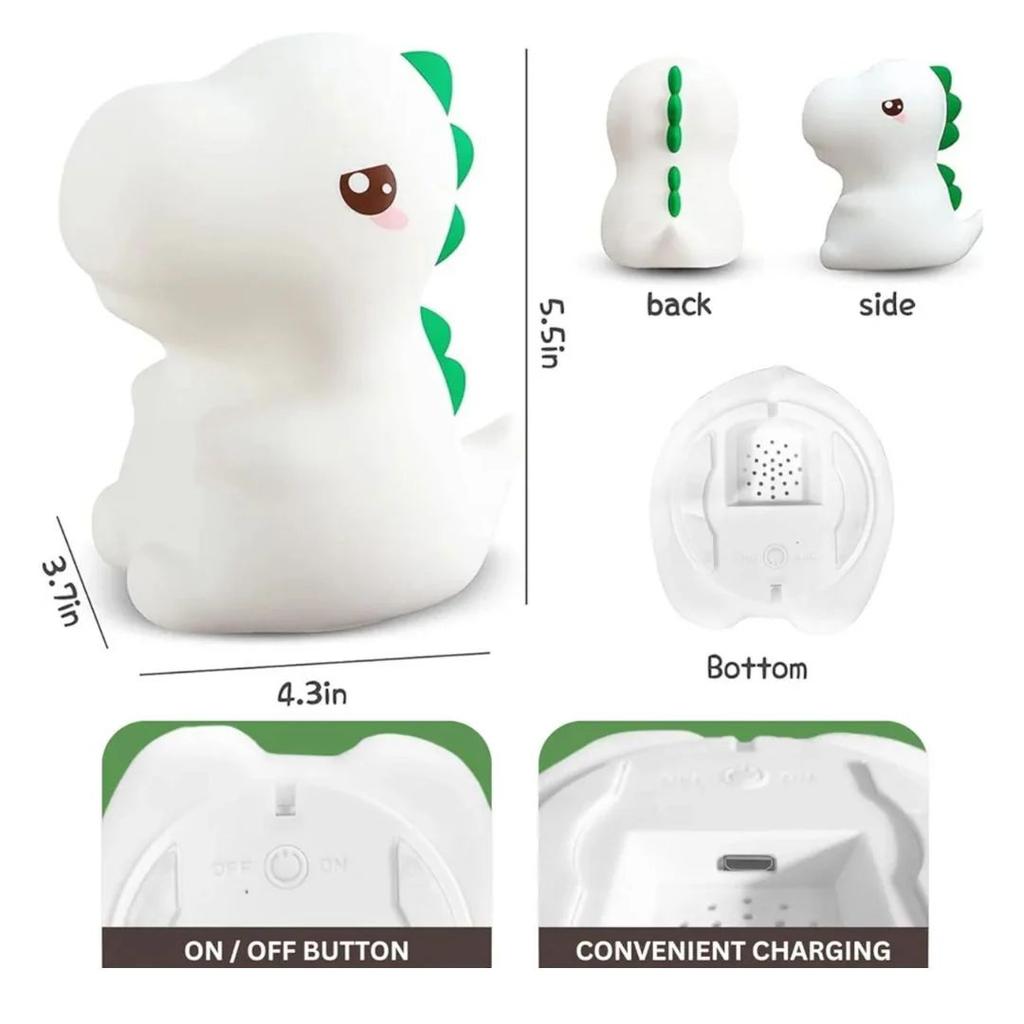 Little Dino Night Light – Rechargeable Touch LED Lamp for Kids — photo 3