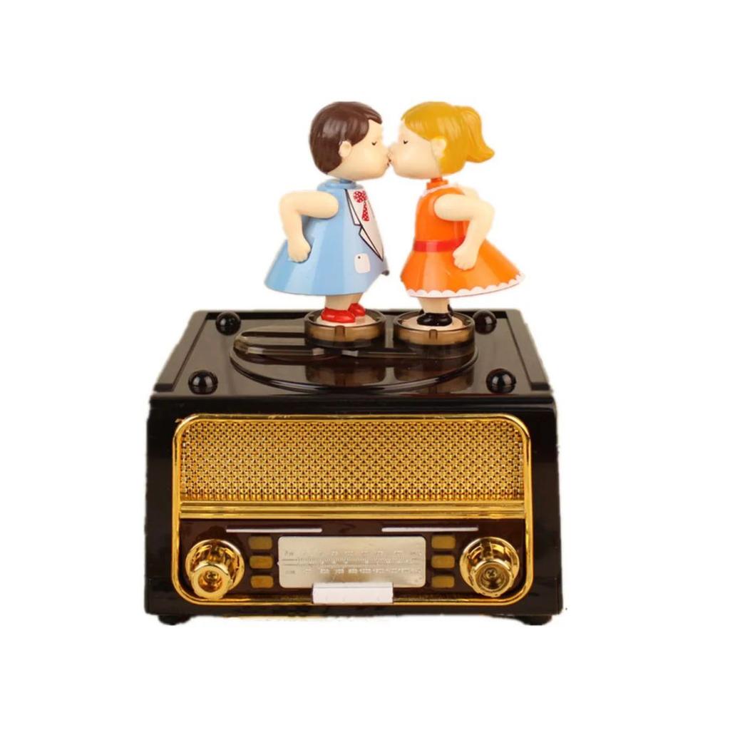 Kissing Couple Radio Music Box – Musical Box with Hidden Trinket Drawer — photo 5