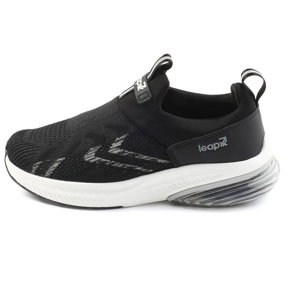Leap7x Black Sports Non Lacing Walking Shoes For Men BRISK-24 By Liberty — photo 3