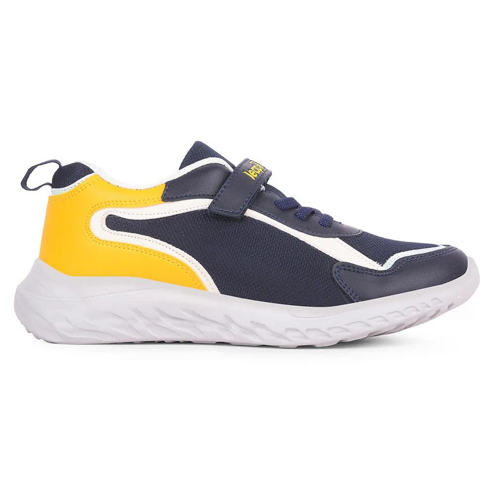 LEAP7X Navy Blue Sports Non Lacing Walking Shoes for Kids HINKS-15E by Liberty — photo 4