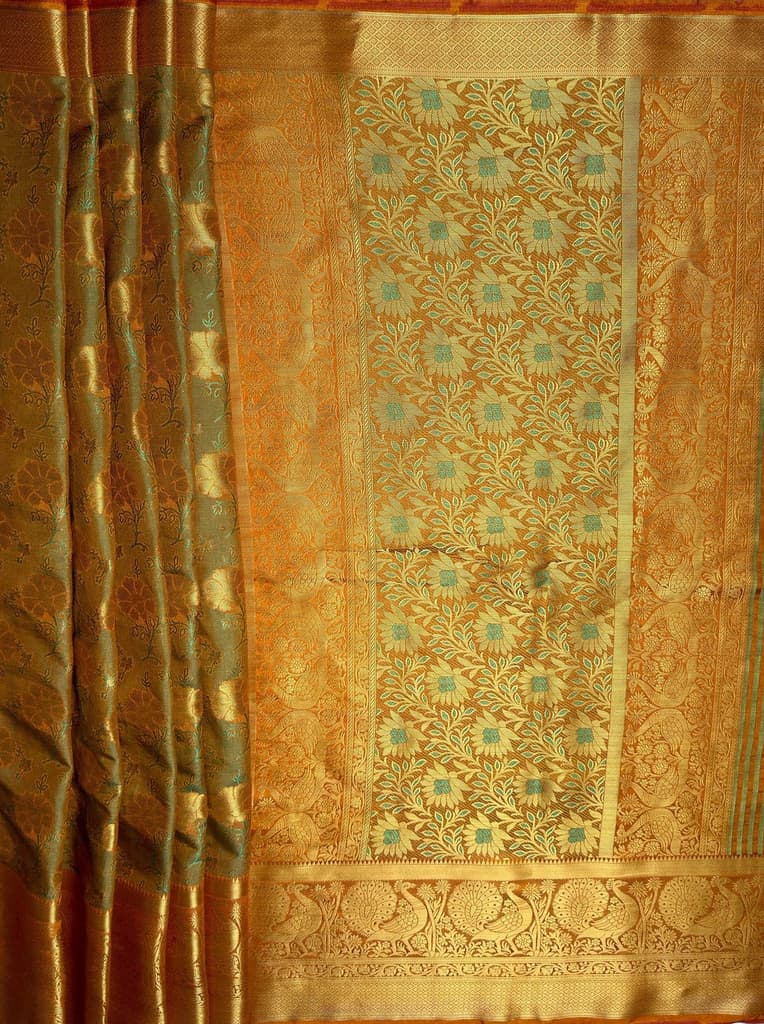 MIMOSA Women's Woven Design Kanjivaram Style Art Silk Saree with Blouse Piece - Mustard ( SA00003142MSFREE ) — photo 8