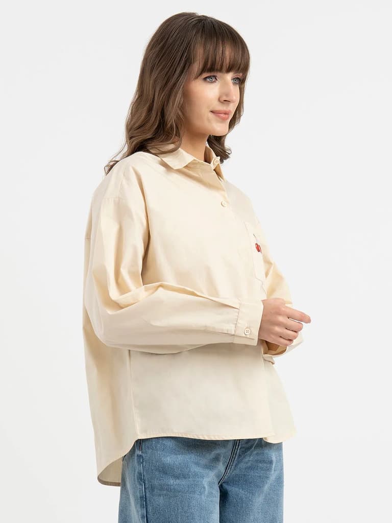 Shirts for Women in Cream | Casual Cotton Shirt — photo 6