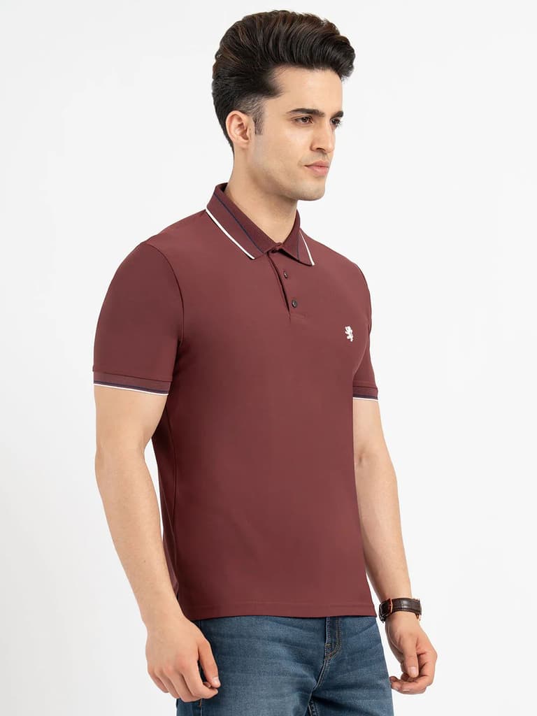 T Shirts for Men in Brick | Polo Half Sleeve T Shirt — photo 6