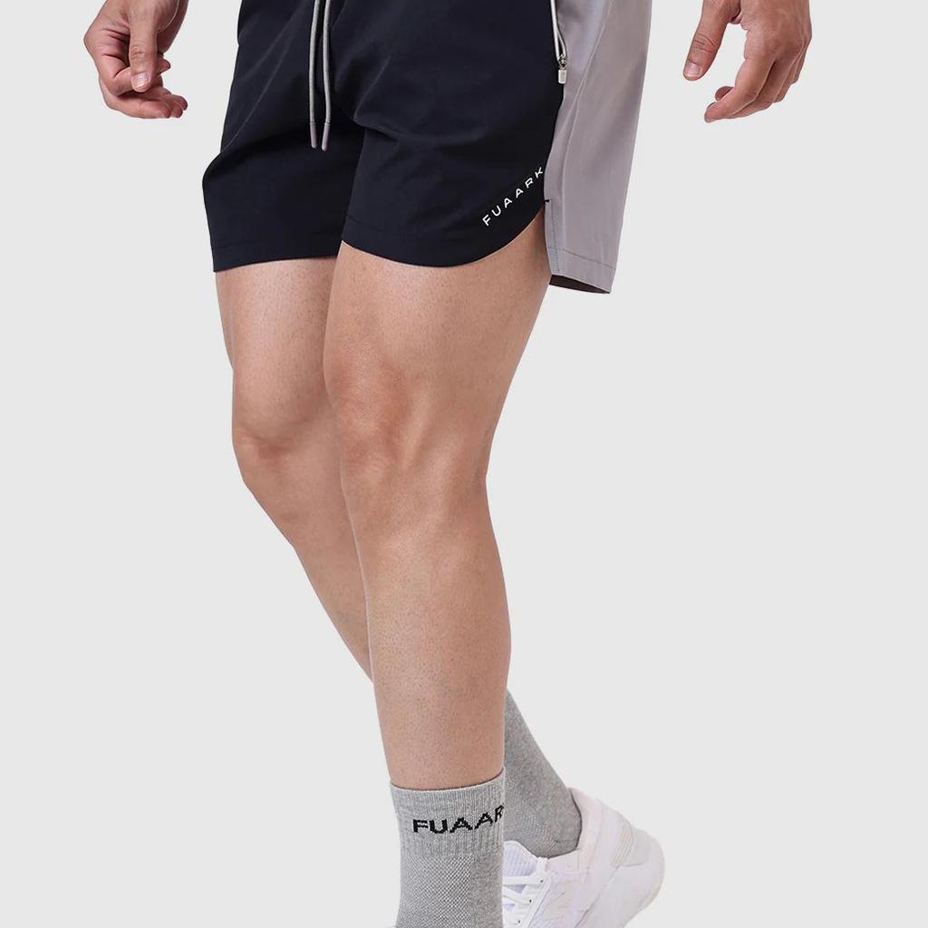 Snap Colourblock Shorts Black