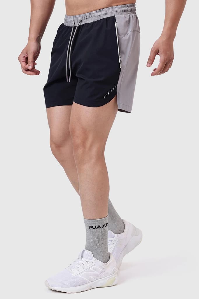 Snap Colourblock Shorts Black — S