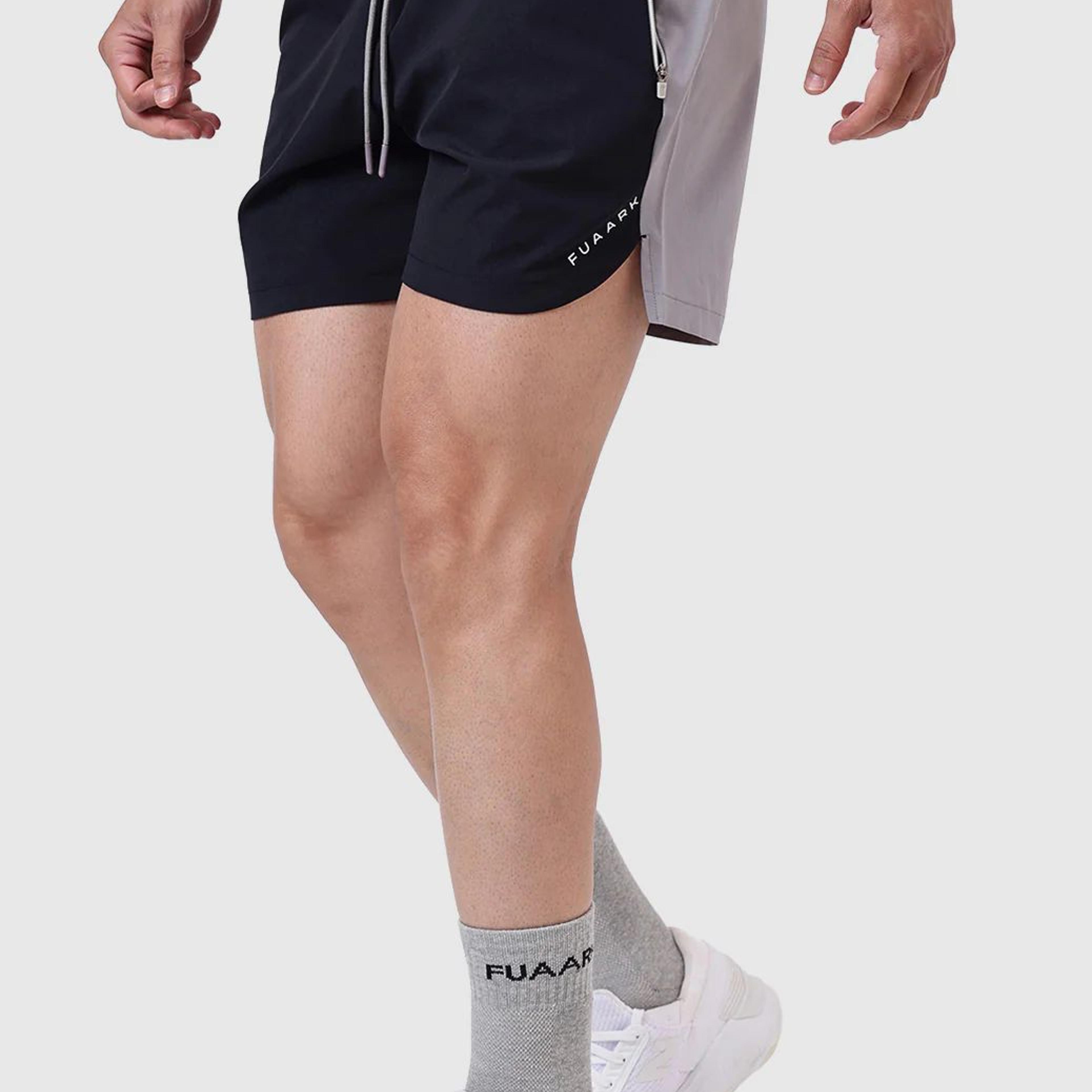 Snap Colourblock Shorts Black
