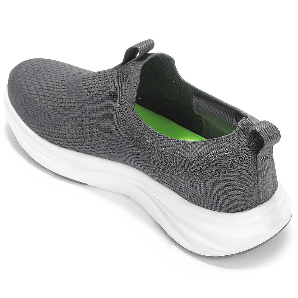Leap7X Dark Grey Sports Non Lacing Walking Shoes For Men ULTRASTEPE By Liberty — photo 5