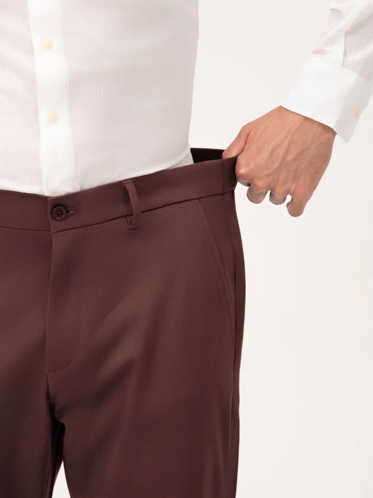 Cognora Brown Relaxed Fit Stretch Chinos for Men — photo 5