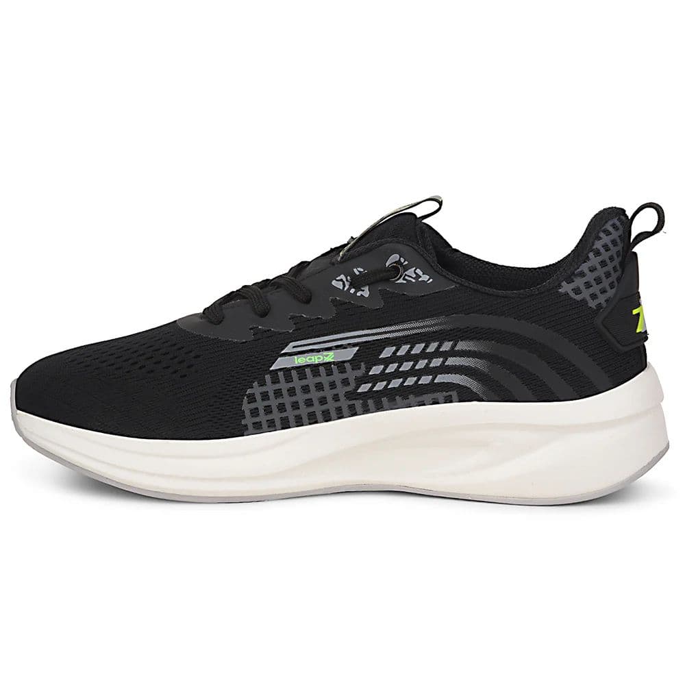 Leap7x Black Sports Lacing Running Shoes For Men KAPSTER-1 By Liberty — photo 3