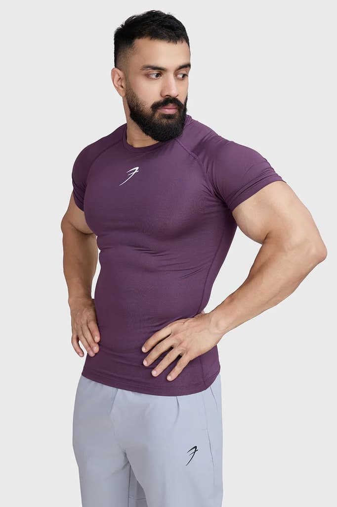 Compression T-shirt Plum — S